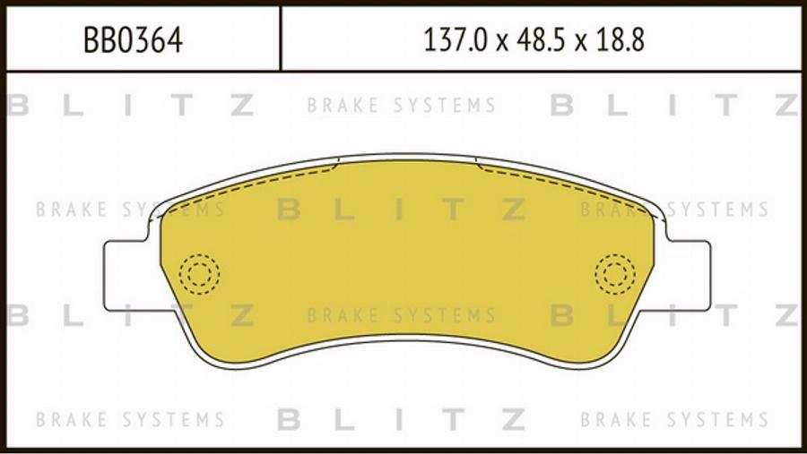 Blitz BB0364 - Комплект спирачно феродо, дискови спирачки vvparts.bg