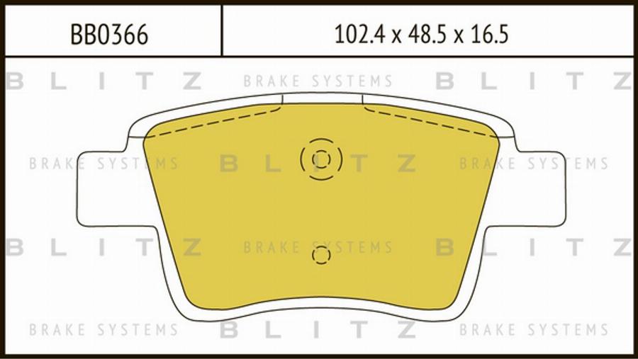 Blitz BB0366 - Комплект спирачно феродо, дискови спирачки vvparts.bg