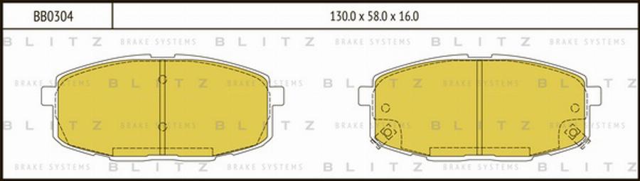 Blitz BB0304 - Комплект спирачно феродо, дискови спирачки vvparts.bg