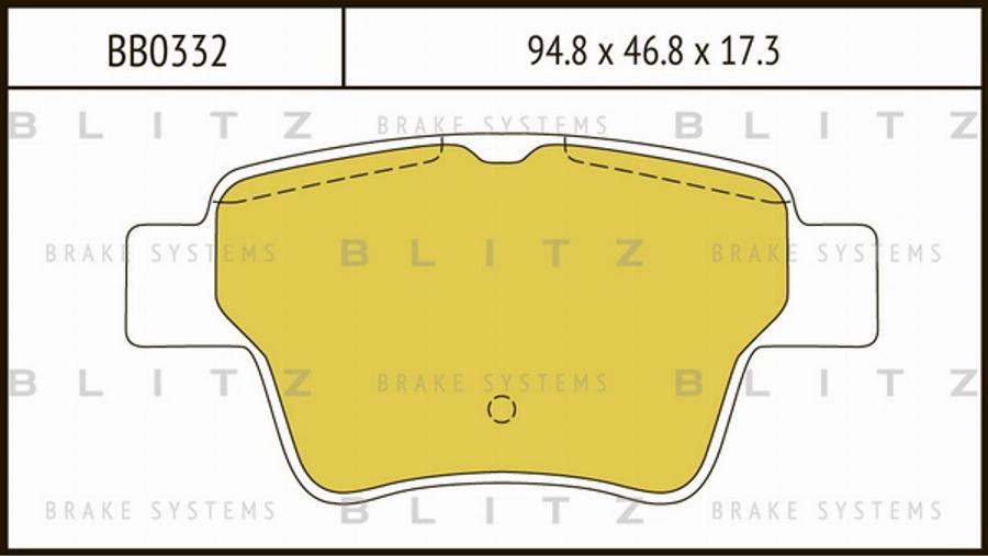 Blitz BB0332 - Комплект спирачно феродо, дискови спирачки vvparts.bg