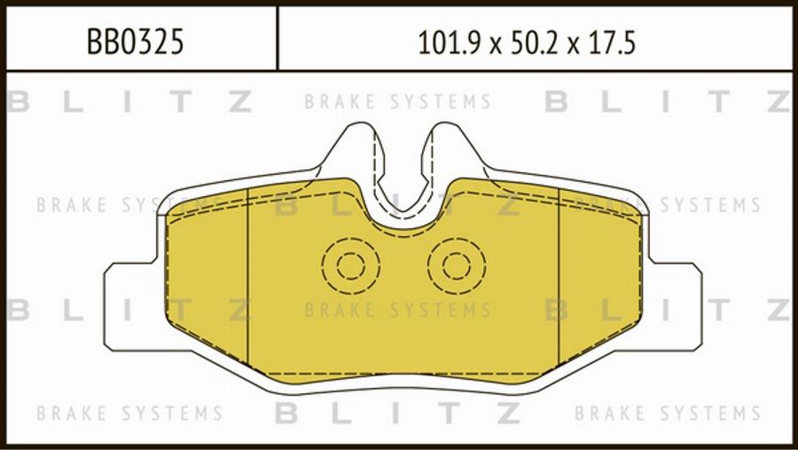 Blitz BB0325 - Комплект спирачно феродо, дискови спирачки vvparts.bg