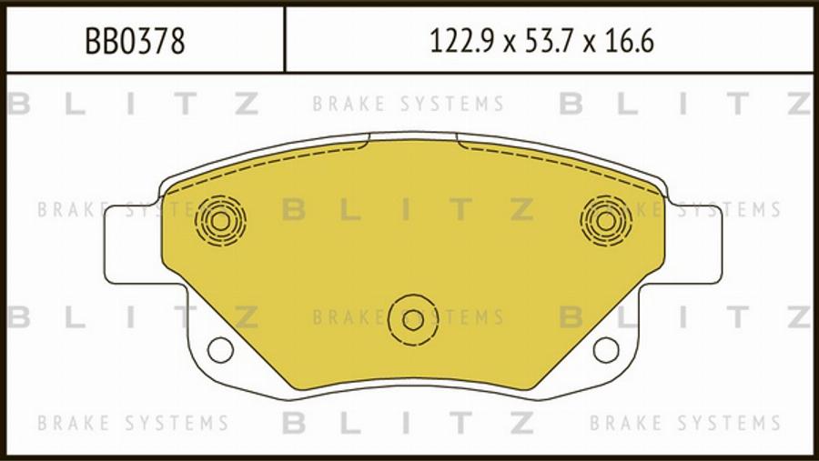 Blitz BB0378 - Комплект спирачно феродо, дискови спирачки vvparts.bg