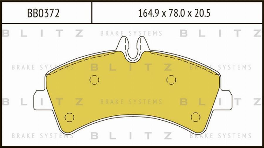 Blitz BB0372 - Комплект спирачно феродо, дискови спирачки vvparts.bg