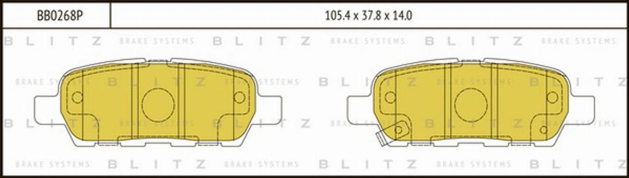 Blitz BB0268P - Комплект спирачно феродо, дискови спирачки vvparts.bg