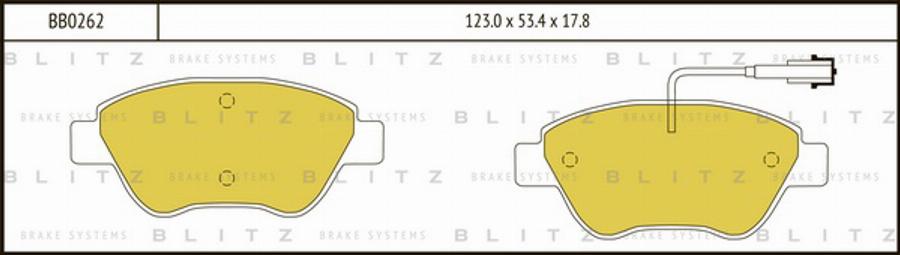 Blitz BB0262 - Комплект спирачно феродо, дискови спирачки vvparts.bg