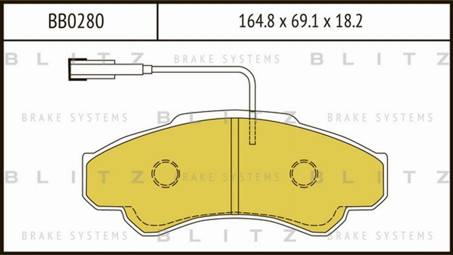 Blitz BB0280 - Комплект спирачно феродо, дискови спирачки vvparts.bg