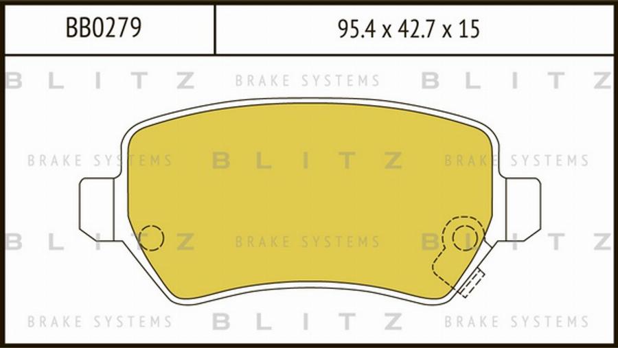 Blitz BB0279 - Комплект спирачно феродо, дискови спирачки vvparts.bg