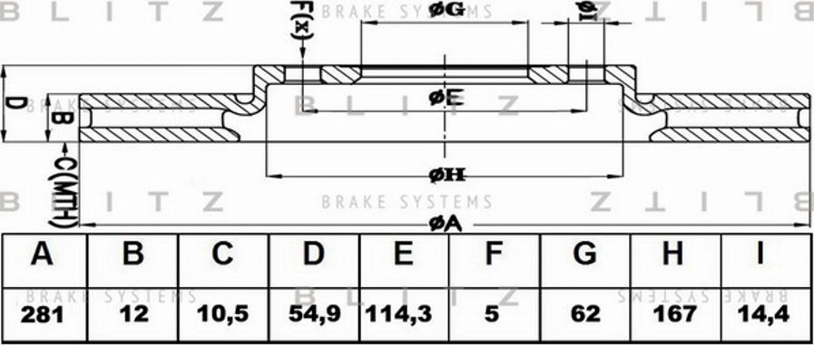 Blitz BS0417 - Спирачен диск vvparts.bg