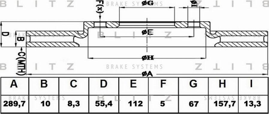 Blitz BS0433 - Спирачен диск vvparts.bg