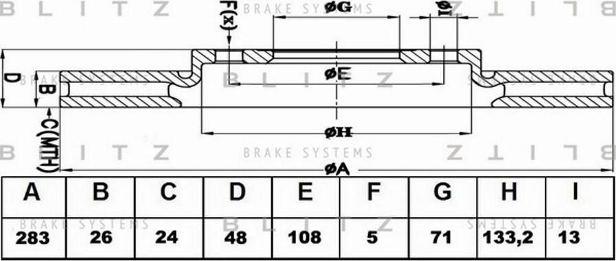 Blitz BS0422 - Спирачен диск vvparts.bg