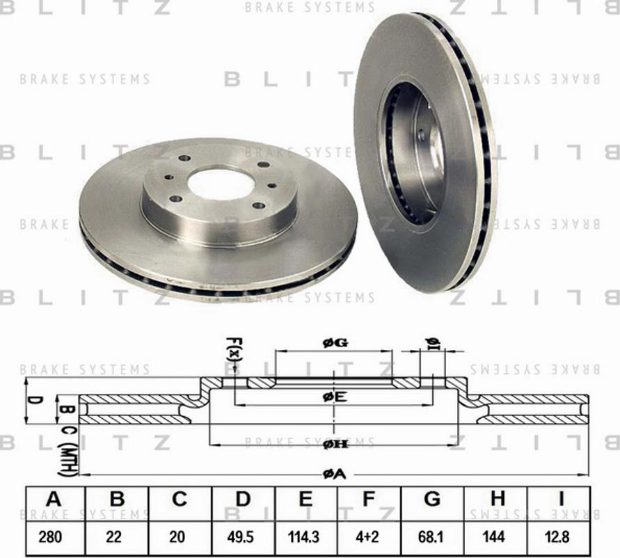 Blitz BS0142 - Спирачен диск vvparts.bg