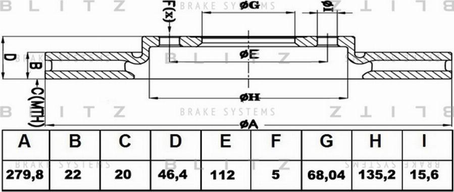 Blitz BS0156 - Спирачен диск vvparts.bg