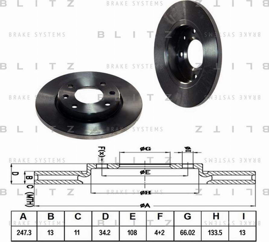 Blitz BS0161 - Спирачен диск vvparts.bg