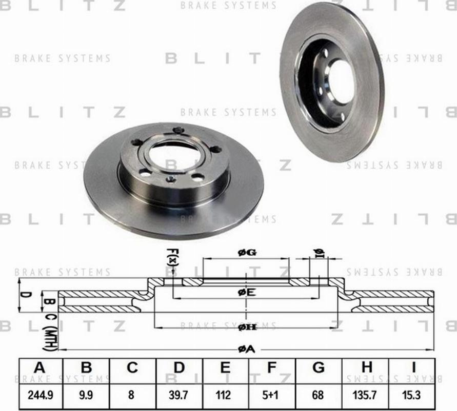 Blitz BS0168 - Спирачен диск vvparts.bg