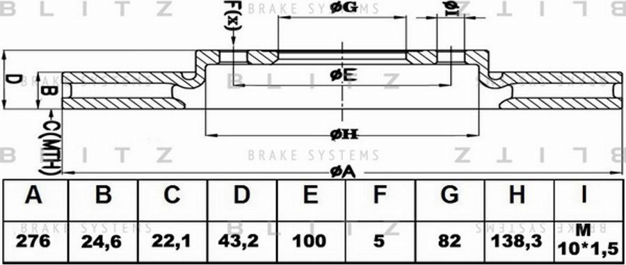 Blitz BS0109 - Спирачен диск vvparts.bg