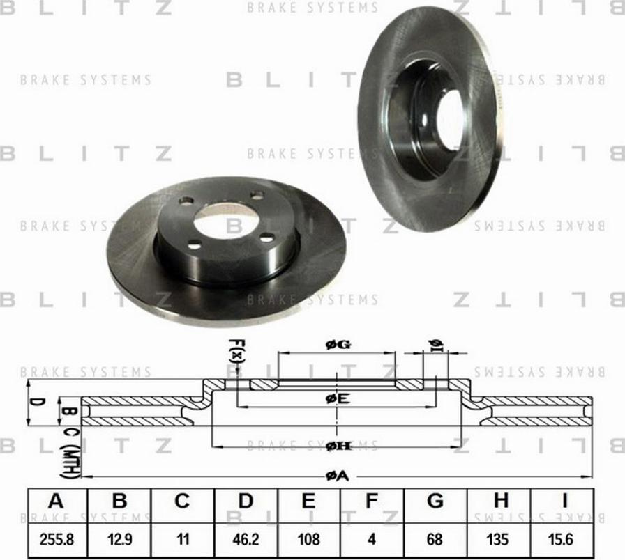 Blitz BS0100 - Спирачен диск vvparts.bg