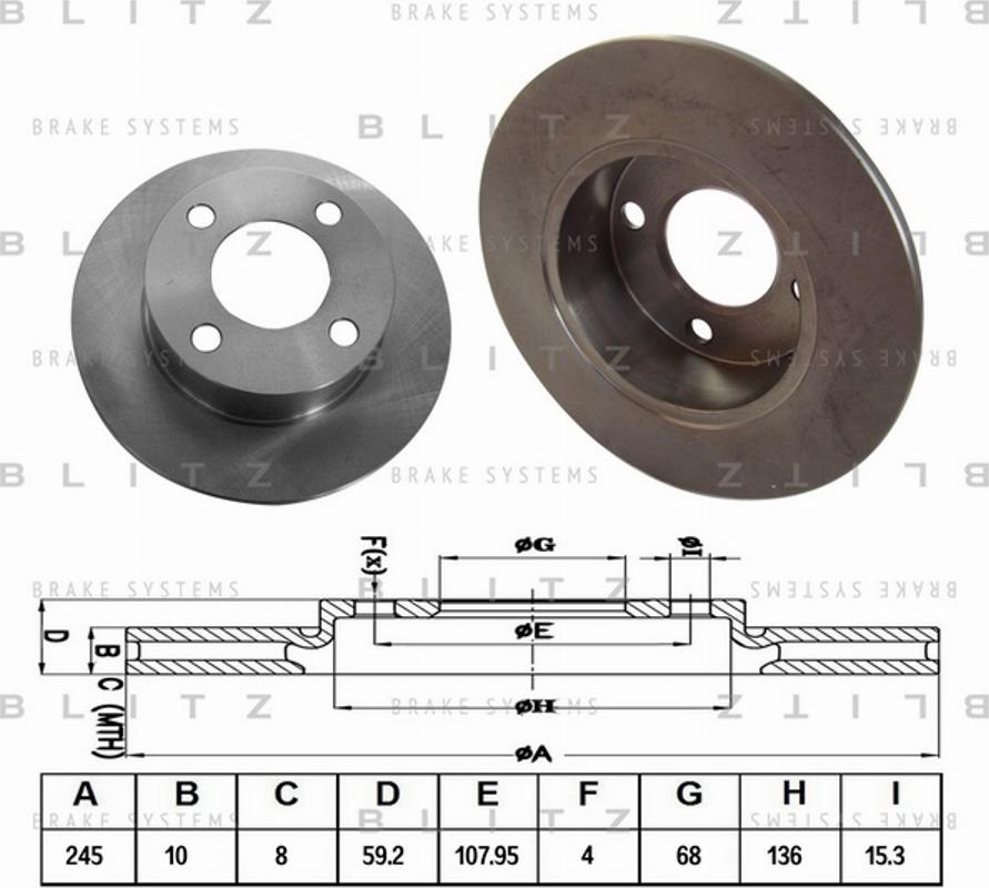 Blitz BS0102 - Спирачен диск vvparts.bg