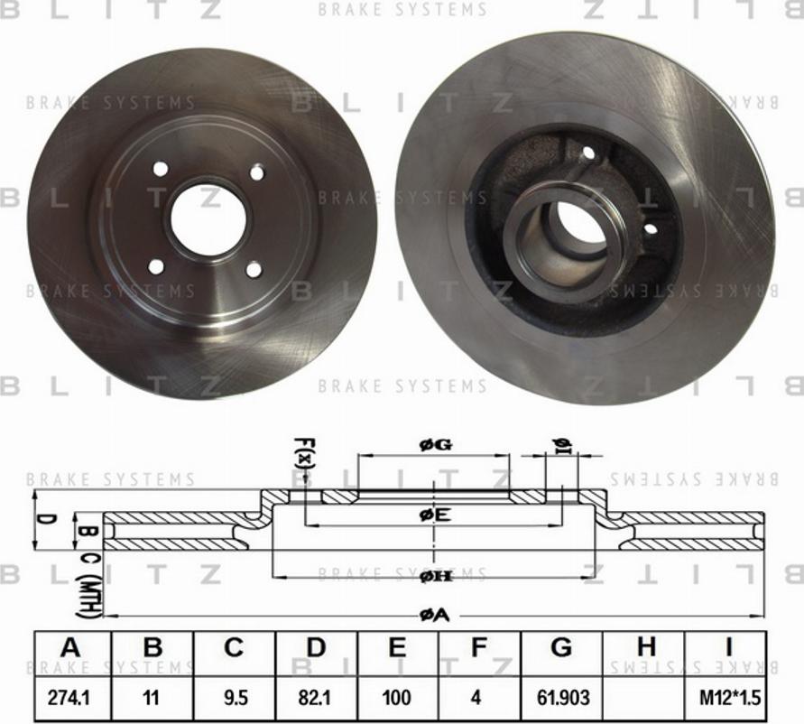 Blitz BS0188 - Спирачен диск vvparts.bg