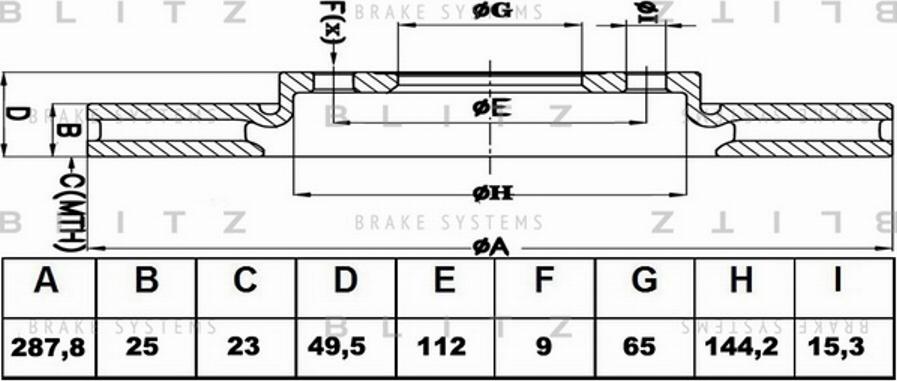 Blitz BS0182 - Спирачен диск vvparts.bg