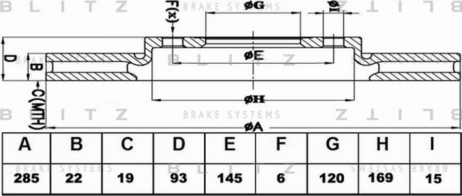 Blitz BS0130 - Спирачен диск vvparts.bg