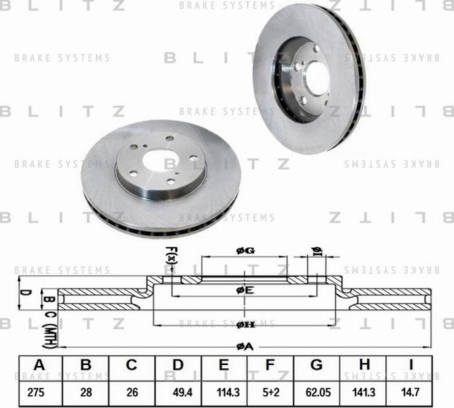 Blitz BS0137 - Спирачен диск vvparts.bg