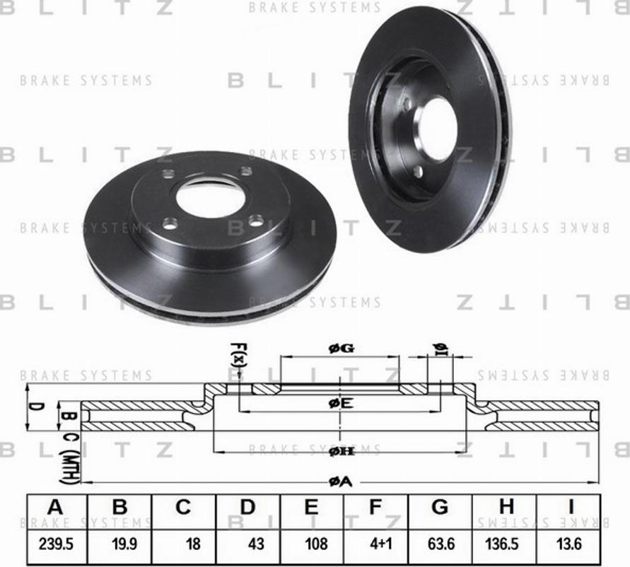 Blitz BS0125 - Спирачен диск vvparts.bg