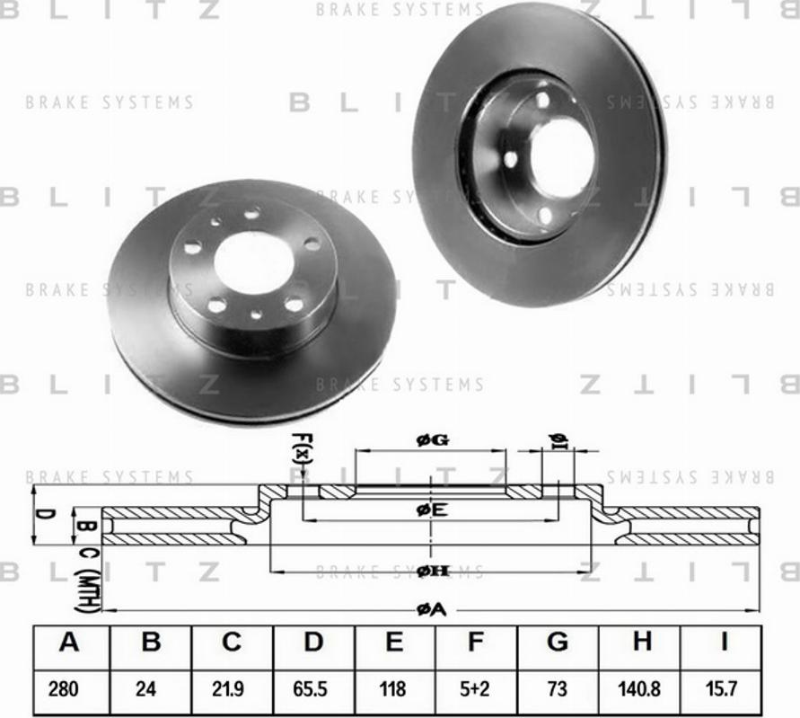 Blitz BS0120 - Спирачен диск vvparts.bg