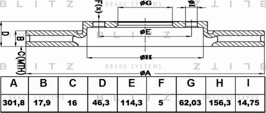 Blitz BS0122 - Спирачен диск vvparts.bg