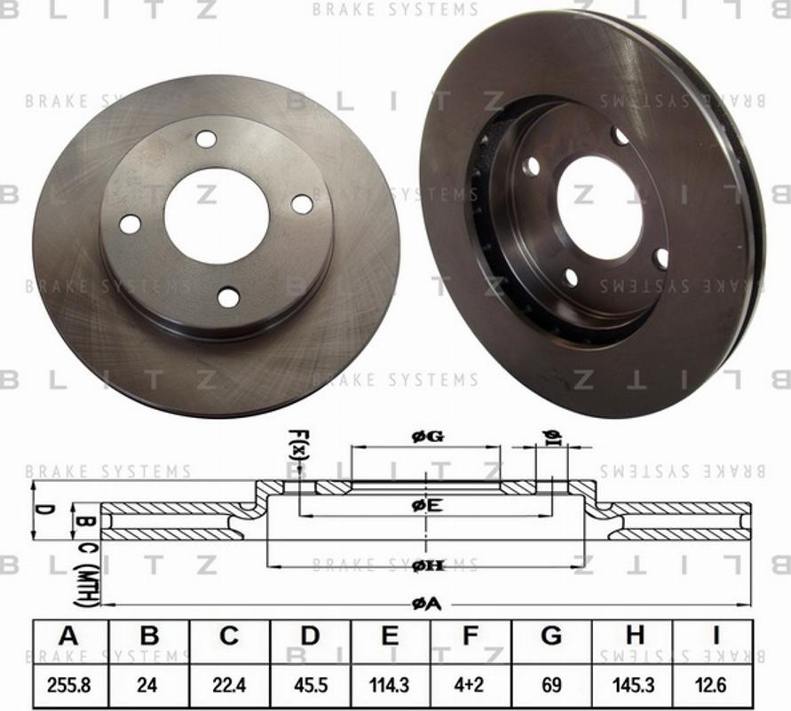 Blitz BS0127 - Спирачен диск vvparts.bg