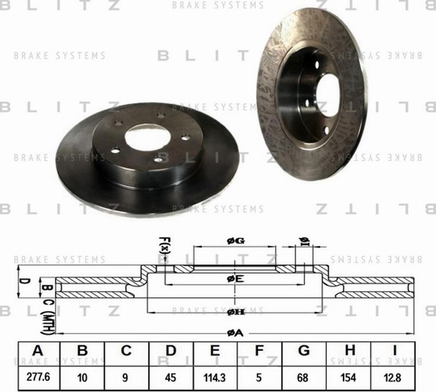 Blitz BS0176 - Спирачен диск vvparts.bg