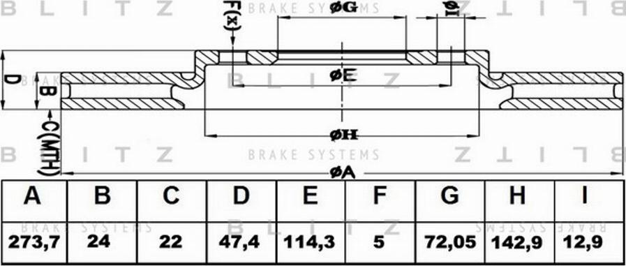 Blitz BS0171 - Спирачен диск vvparts.bg