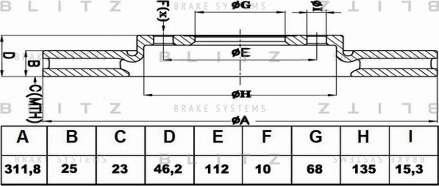 Blitz BS0173 - Спирачен диск vvparts.bg