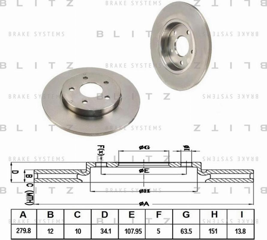 Blitz BS0177 - Спирачен диск vvparts.bg