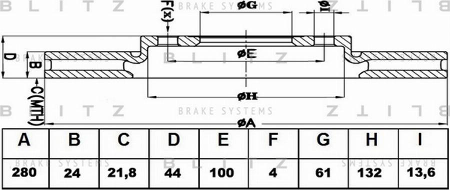 Blitz BS0359 - Спирачен диск vvparts.bg