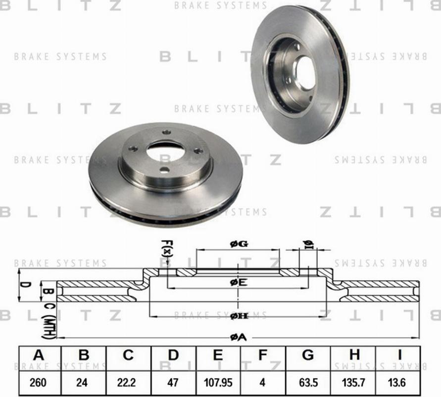 Blitz BS0336 - Спирачен диск vvparts.bg