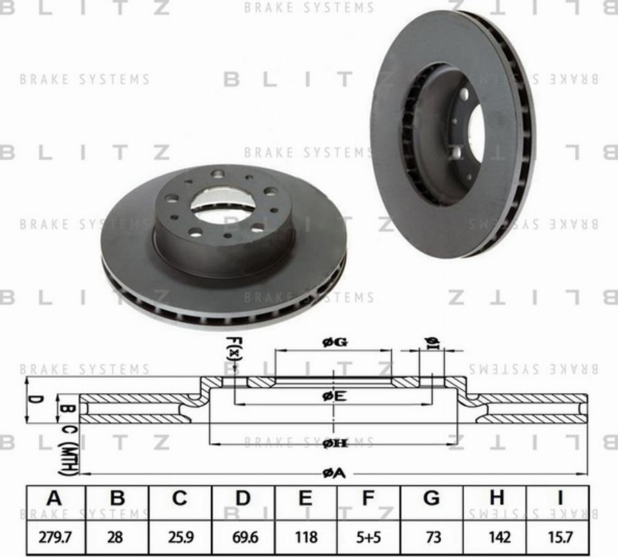 Blitz BS0240 - Спирачен диск vvparts.bg