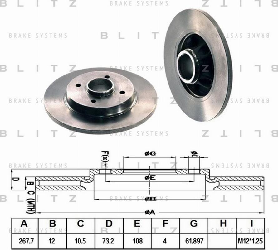 Blitz BS0259 - Спирачен диск vvparts.bg