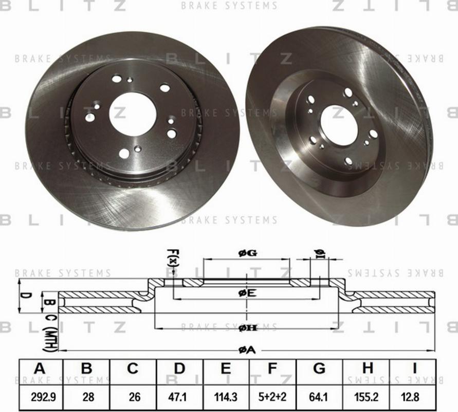 Blitz BS0279 - Спирачен диск vvparts.bg