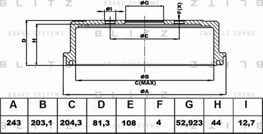 Blitz BT0132 - Спирачен барабан vvparts.bg