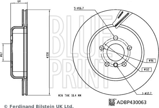Blue Print ADBP430063 - Спирачен диск vvparts.bg