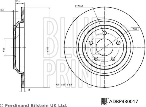 Blue Print ADBP430017 - Спирачен диск vvparts.bg