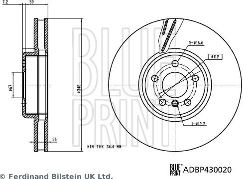 Blue Print ADBP430020 - Спирачен диск vvparts.bg