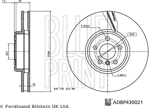 Blue Print ADBP430021 - Спирачен диск vvparts.bg