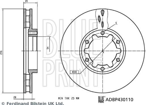 Blue Print ADBP430110 - Спирачен диск vvparts.bg