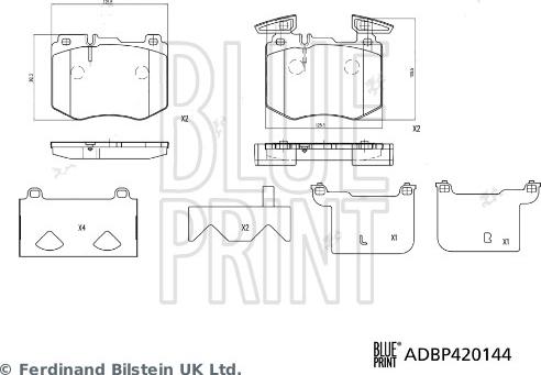 Blue Print ADBP420144 - Комплект спирачно феродо, дискови спирачки vvparts.bg