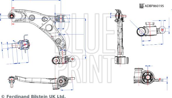 Blue Print ADBP860195 - Носач, окачване на колелата vvparts.bg