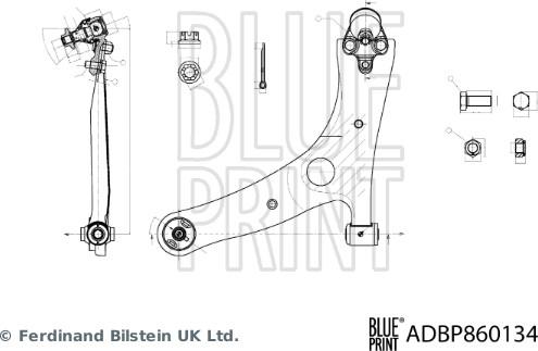 Blue Print ADBP860134 - Носач, окачване на колелата vvparts.bg