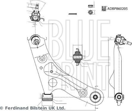 Blue Print ADBP860205 - Носач, окачване на колелата vvparts.bg