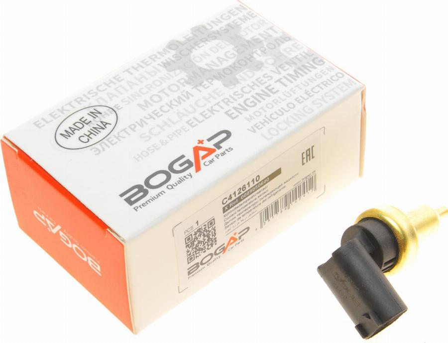 BOGAP C4126110 - Датчик, температура на охладителната течност vvparts.bg