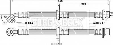 Borg & Beck BBH6781 - Спирачен маркуч vvparts.bg